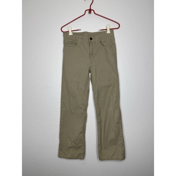 Carhartt Pants Boys Size 12 Tan Canvas Workwear Khaki Adjustable Distressed - Picture 2 of 16